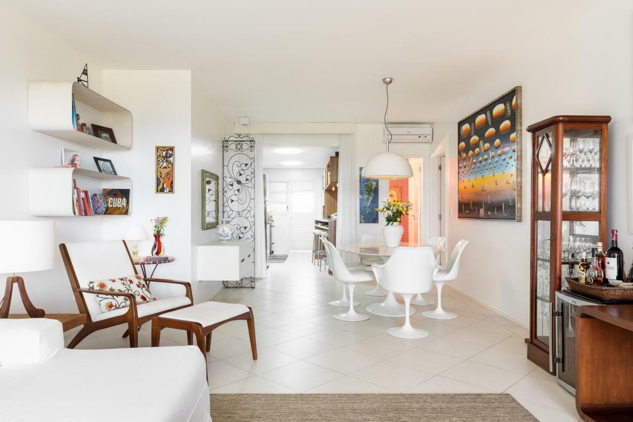 Apartamento com 4 suítes pé na areia Florianópolis Esterno foto